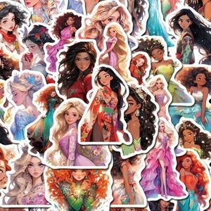 50pcs Cartoon Princess Cute Graffiti Stickers DIY Decoration Mobile Phone Laptop
